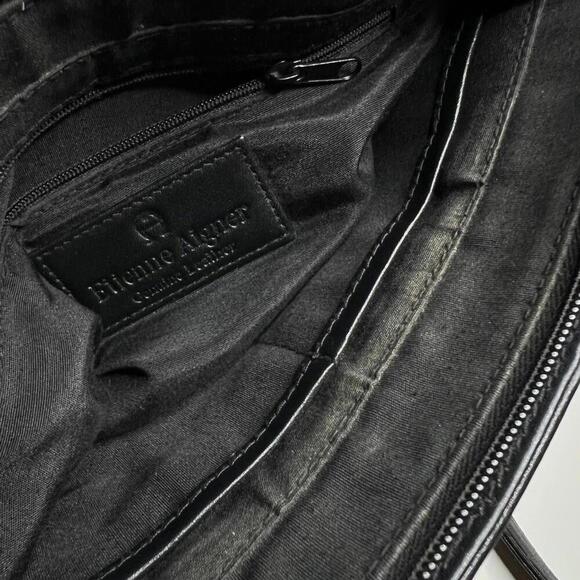 Vintage Etienne Aigner Black Leather Shoulder Bag Purse Gold Hardware Classic - Picture 8 of 11